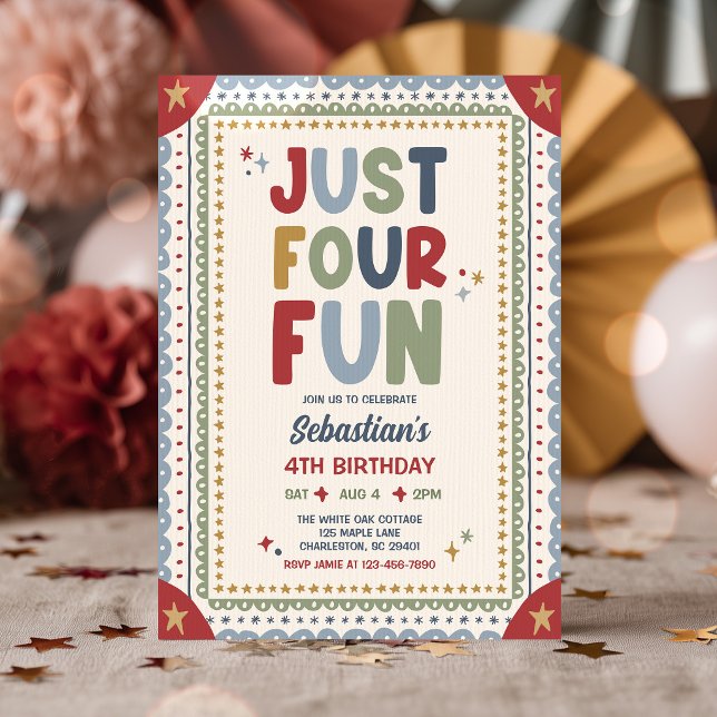 Invitación Sólo Cuatro Divertidos Caprichos Cumpleaños De Niñ (Subido por el creador)