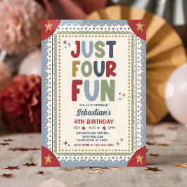Invitación Sólo Cuatro Divertidos Caprichos Cumpleaños De Niñ