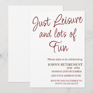 Invitación Sólo descanso y mucha diversión divertida jubilaci