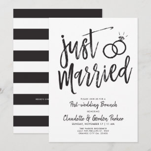 Invitación Sólo escritura casada Letra post Boda Brunch