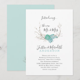 Invitación Sólo Fiesta de celebración de Boda de verde