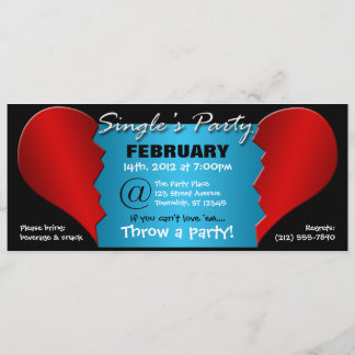 Invitación Solo fiesta del corazón quebrado - 9,25""