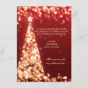Invitación Solo la recepción de bodas para Navidades rojos y