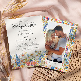 Invitación Solo la recepción de la boda de la foto de flor si