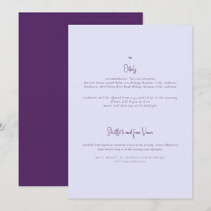 Invitación Solo los dos Detalle de boda de lavanda