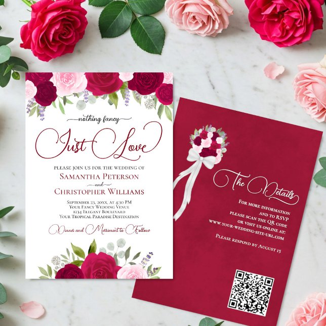 Invitación Sólo me gusta el Hot Pink y los Rosas de Rubor Bod (Front/Back)