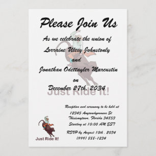 Invitación Solo monta en bote y toro