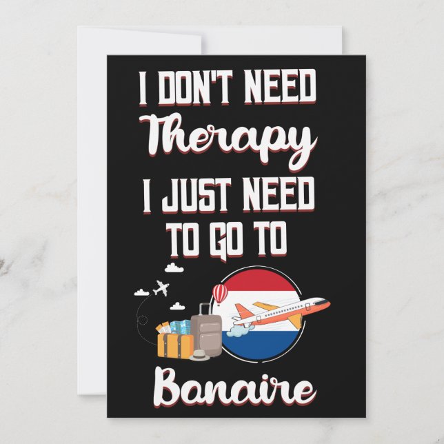 Invitación Solo Necesito Ir A Bonaire (Anverso)