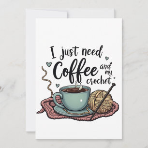 Invitación Solo necesito un café y un crochet