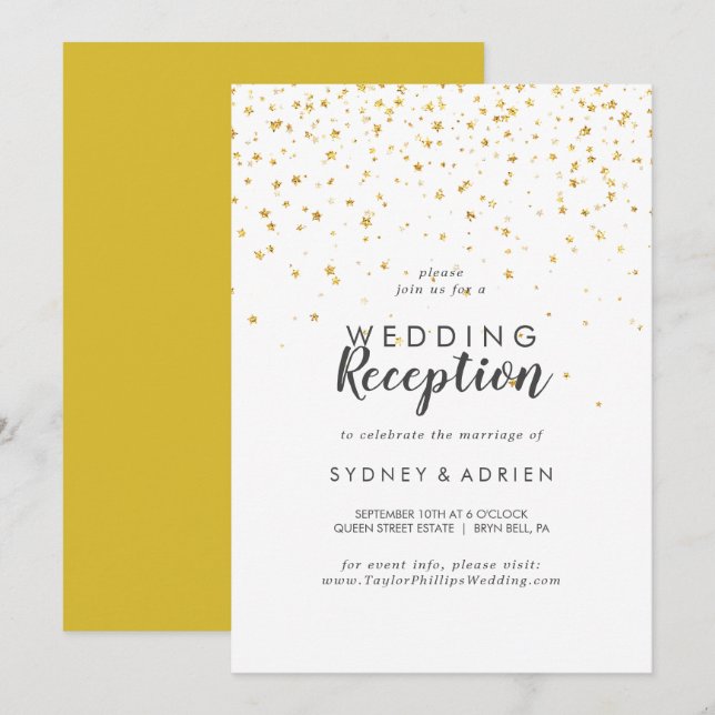 Invitación solo para la recepción de boda con conf (Anverso / Reverso)