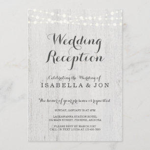 Invitación solo para la recepción de boda, rústica