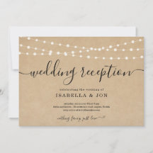 Invitación solo para la recepción de boda rústica