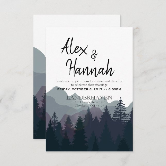 Invitación solo para la recepción de la boda (Anverso / Reverso)