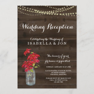 Invitación solo para recepción de boda de Navidad 
