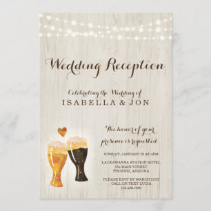 Invitación solo para recepción de boda en cervecer