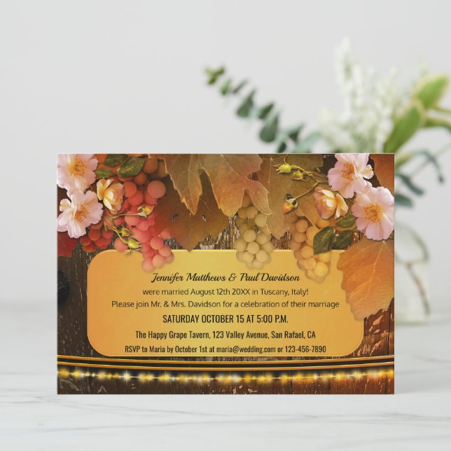 Invitación solo para recepción de boda temática de (Anverso de pie)