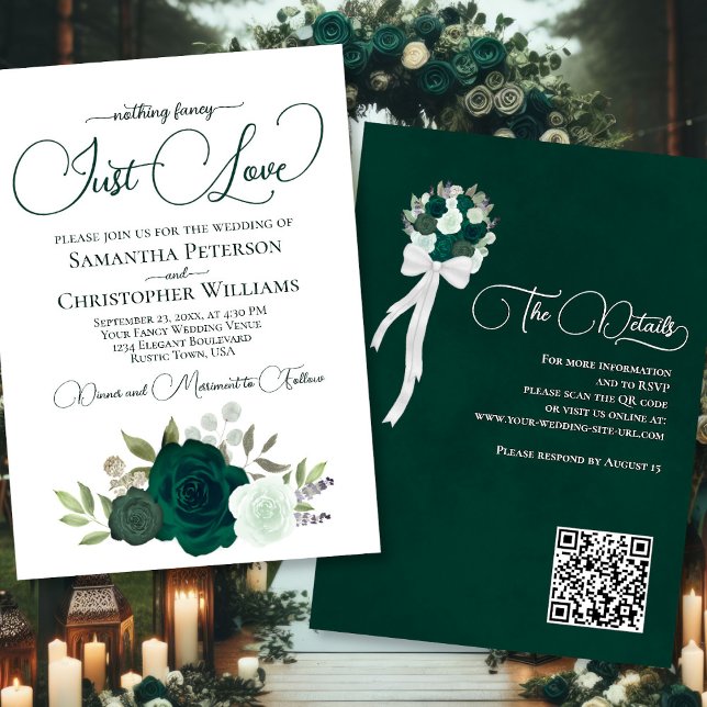 Invitación Sólo quiero a los Rosas verdes de la esmeralda Boh (Front/Back)