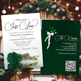 Invitación Sólo quiero al Rosa verde esmeralda Boda de código