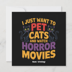 Invitación Solo Quiero Mascotas De Gatos Y Ver Películas De H