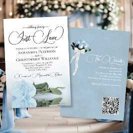 Invitación Sólo quiero Rosa azul pálido Boda de código QR