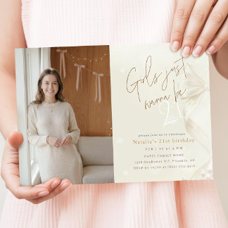 Invitación Solo Quiero Ser Cumplir 21 Fotos de Chicas con Arc