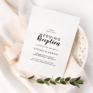 Invitación Solo recepción de boda caligráfica simple