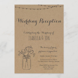 Invitación Sólo Recepción de Boda | Papel Kraft Rústico