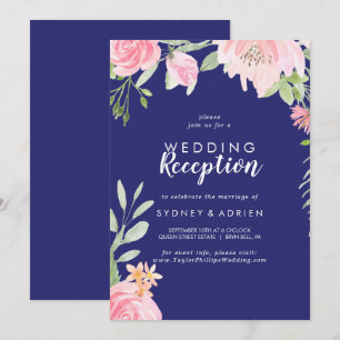 Invitación Solo recepción de bodas de la marina de primavera