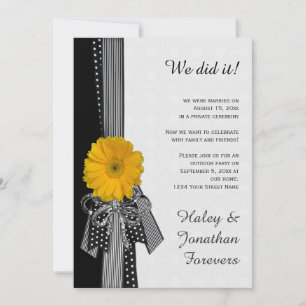 Invitación Solo recepción de Damasco blanco amarillo marrón n
