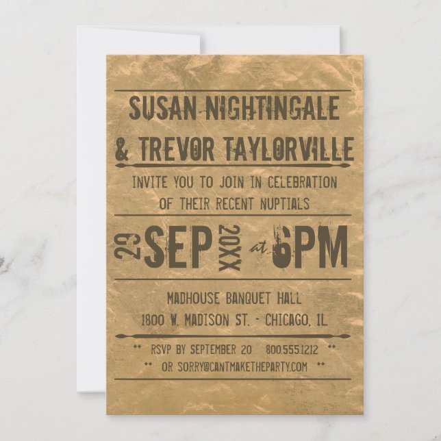 Invitación Solo recepción de la gasa de reproducción de tonos (Anverso)