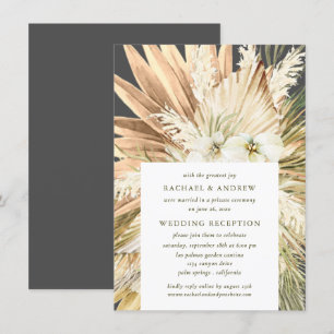 Invitación Solo recepción de poscasamiento de pampas Grass Bo