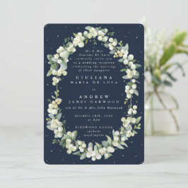Invitación Sólo recepción de Snowberry+Eucalyptus de la Marin