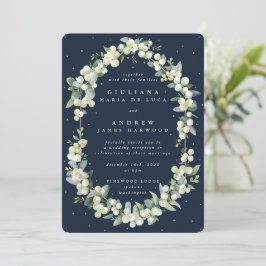 Invitación Sólo recepción de Snowberry+Eucalyptus de la Marin