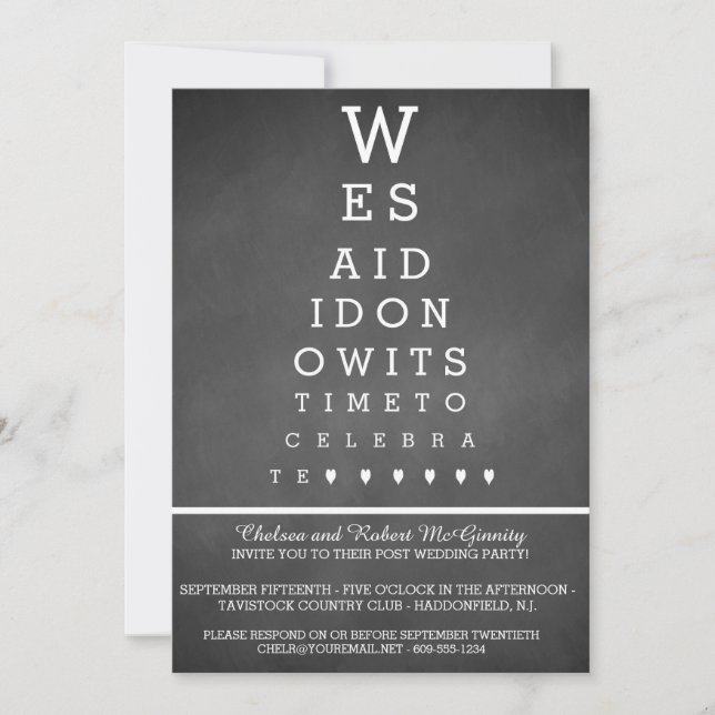 Invitación Solo recepción posterior a la boda de la tabla ocu (Anverso)