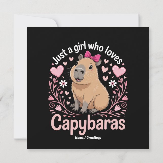 Invitación Solo un Chica que ama a Capybaras un regalo gracio (Anverso)