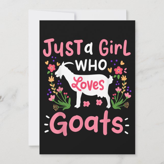 Invitación Sólo un Chica que ama a las cabras (Anverso)