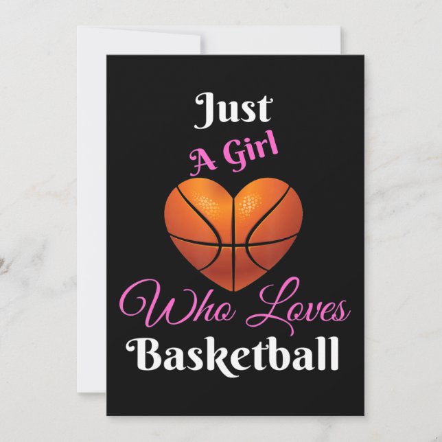 Invitación Solo un Chica que ama el baloncesto (Anverso)