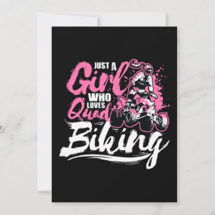 Invitación Solo un Chica que ama el ciclismo cuádruple
