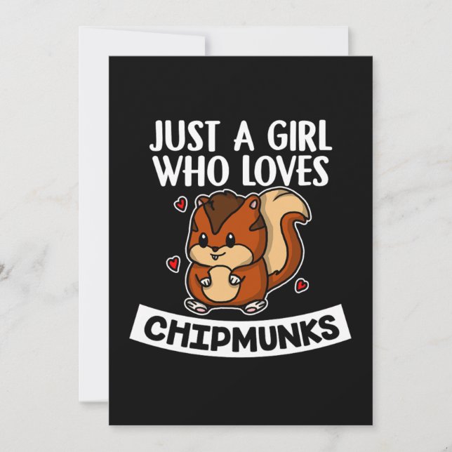 Invitación Sólo Un Chica que ama el traje de Chipmunks Chipmu (Anverso)