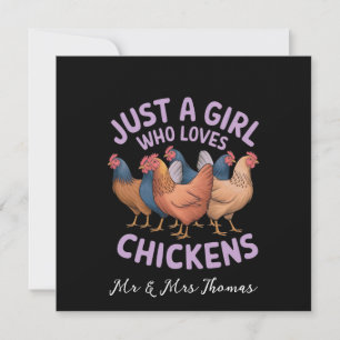 Invitación Sólo un Chica que ama las gallinas para los amante