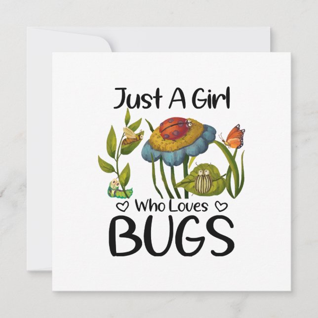 Invitación Sólo un chica que ama los bugs (Anverso)