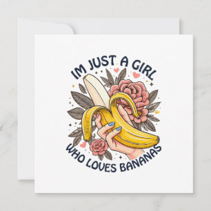 Invitación Sólo un Chica que ama los plátanos