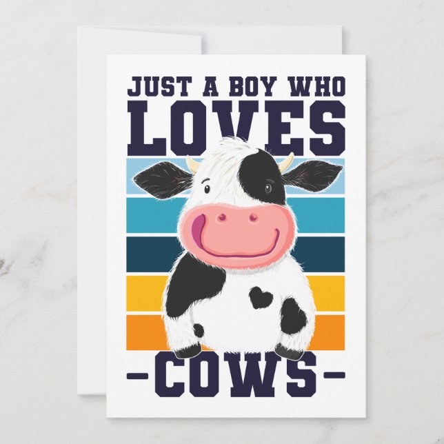 Invitación Solo un chico que ama a las vacas (Anverso)