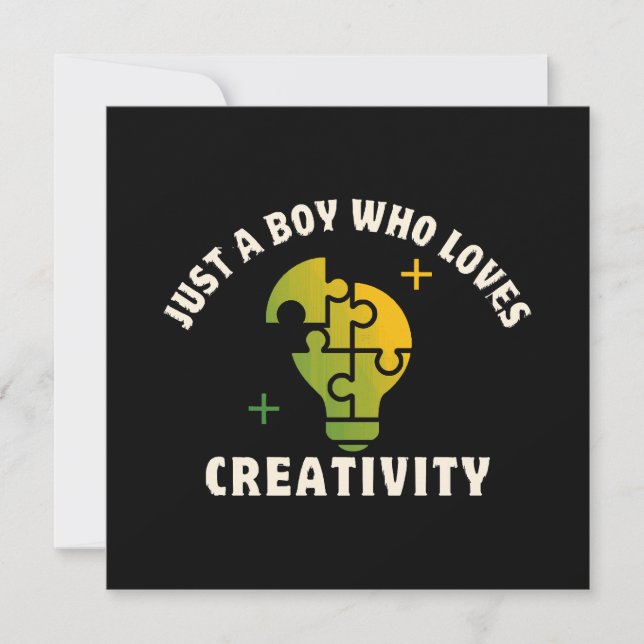 Invitación solo un chico que ama la creatividad (Anverso)