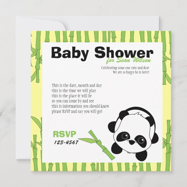 Invitación Sólo un poco de bambú (Anverso)