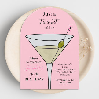 Invitación Solo un poquito mayor Cumpleaños 30 Fiesta Rosa