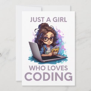 Invitación Sólo una Chica a la que le encanta codificar a las
