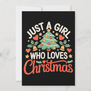 Invitación Sólo Una Chica Que Ama Corazones De Árbol De Navid