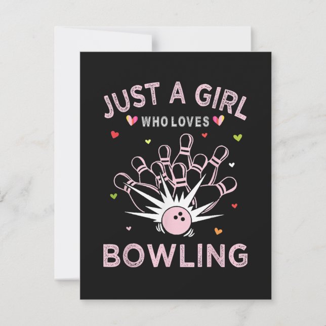 Invitación Solo Una Chica Que Ama El Boliche (Anverso)