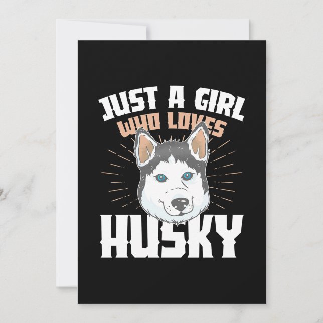Invitación Solo Una Chica Que Ama Husky (Anverso)